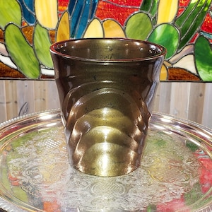 Vintage MCM Vase / Blumentopf - Brauner und Schwarzer Blumentopf - MCM Decor, Vintage Blumentopf