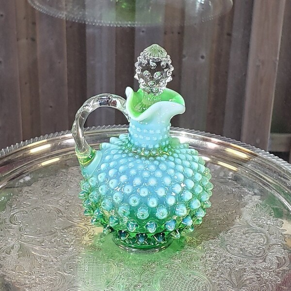 Fenton Green Opalescent Art Glass Etsy