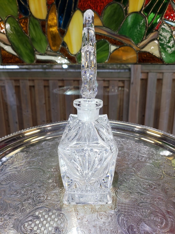 Large Crystal Perfume Bottle: Rectangular Decante… - image 3