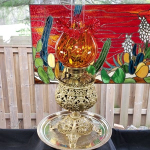 Amberina Oil Lamp Shade - Etsy
