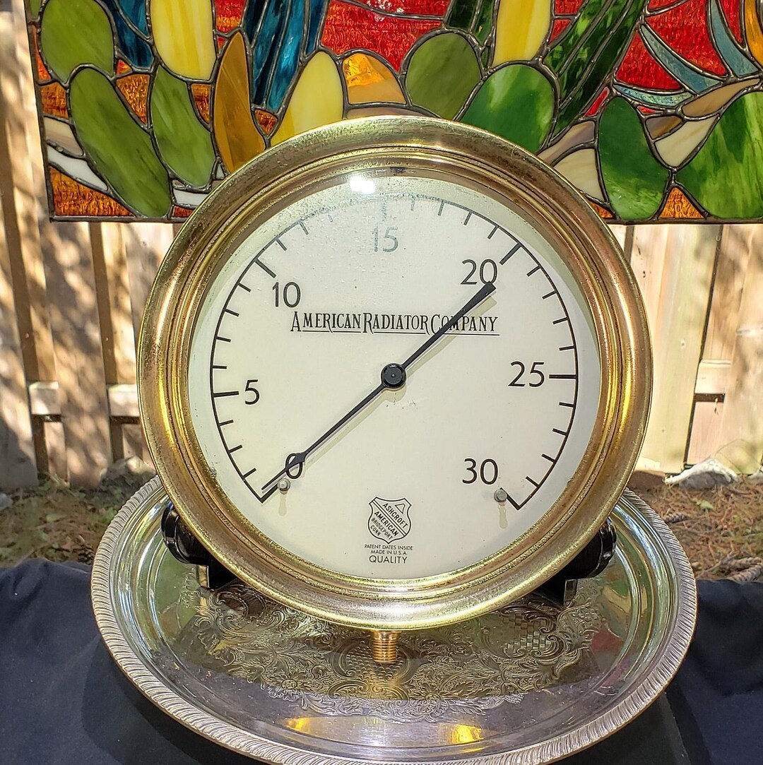 Vintage Brass Ring American Radiator Company Gauge, Vintage 10 in Gauge ...