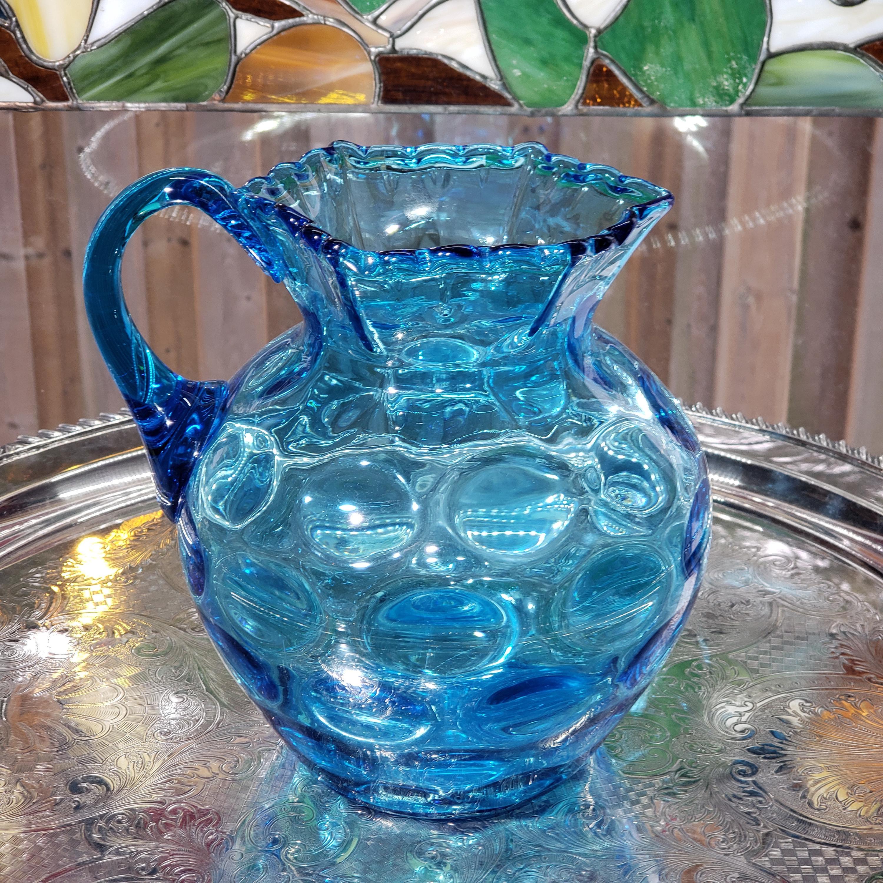 Rare Blue Fenton Pitcher - Etsy