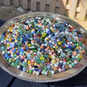 Glass Marbles: 100 Mixed Colors and Sizes Assortment