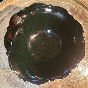 Black Ruffle 3 Footed Candy Bowl Depression Glass FREE SHIPPING image 5