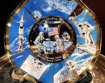 First Lunar Landing Of Mankind - Plate - John F. Kennedy Space Center - Rare Issue.            >>> Free Shipping <<<