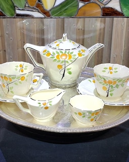 Art Deco Crown Ducal Tea Set - Orange Tree Pattern - Etsy