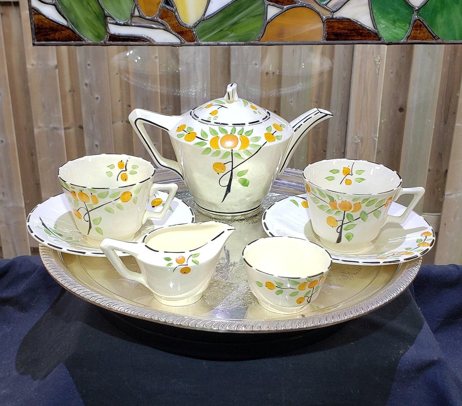 Art Deco Crown Ducal Tea Set - Orange Tree Pattern - Etsy