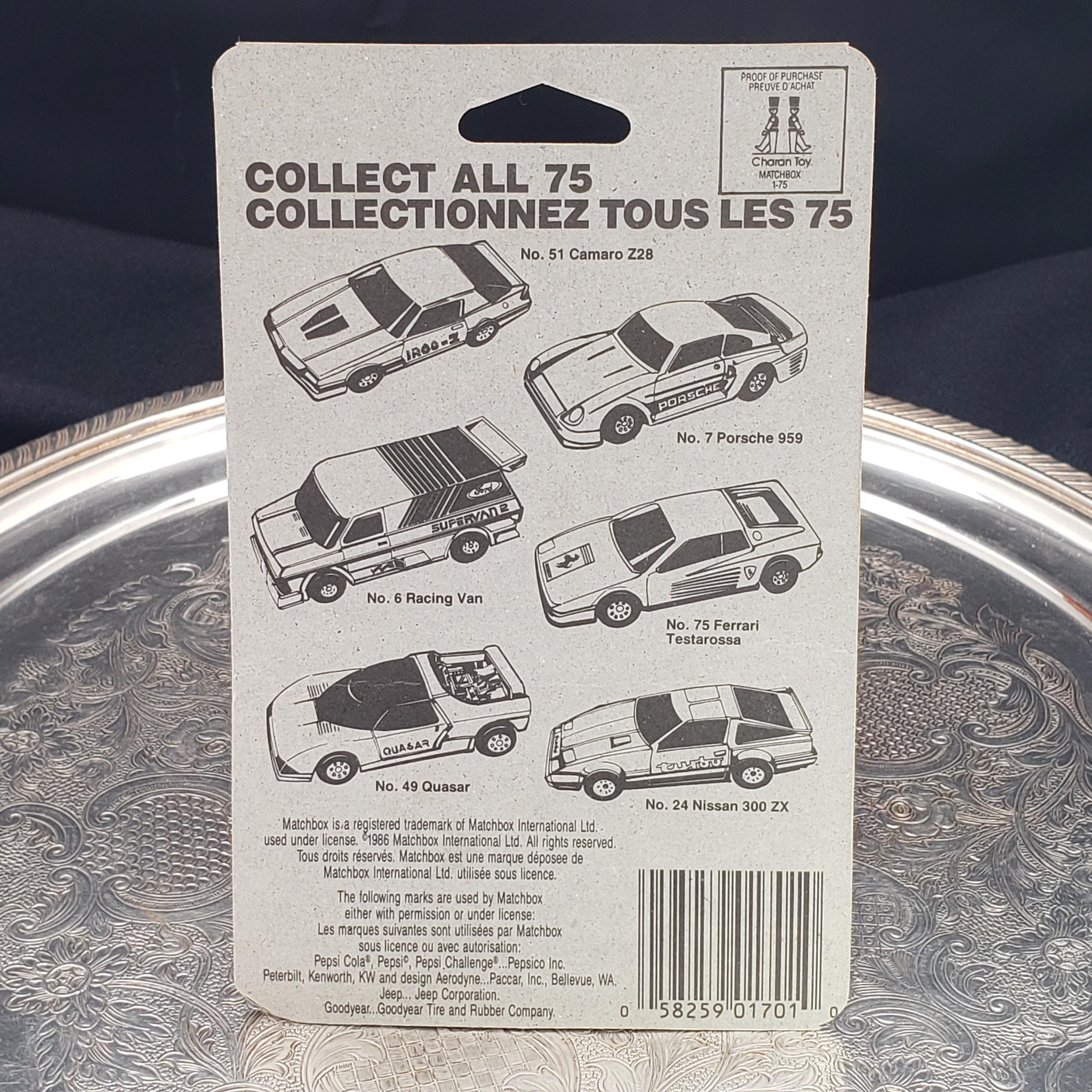 Vintage Matchbox BOSS Porsche Turbo - White #14 Diecast Car (1986