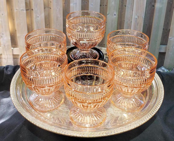 Vintage Anchor Hocking Pink Depression Glass Sherbet Cups Group of 6 Annapolis Rosewater Glassware 1990s Decor Dessert Cups Etsy Canada