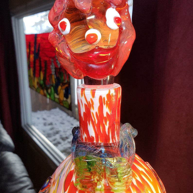 Murano Glass Clown Decanter in Vibrant Orange & Yellow Colors Etsy