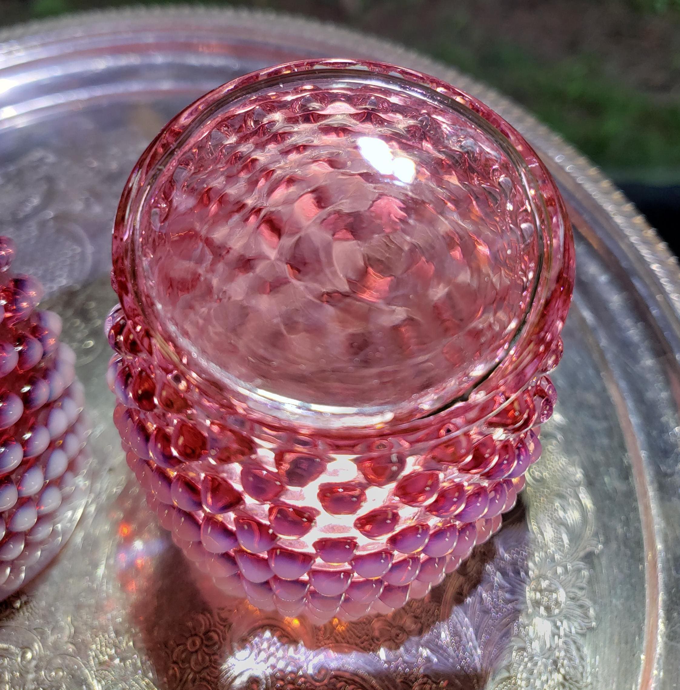 Fenton Hobnail Tumblers: Cranberry Opalescent (12oz Pair) - Etsy