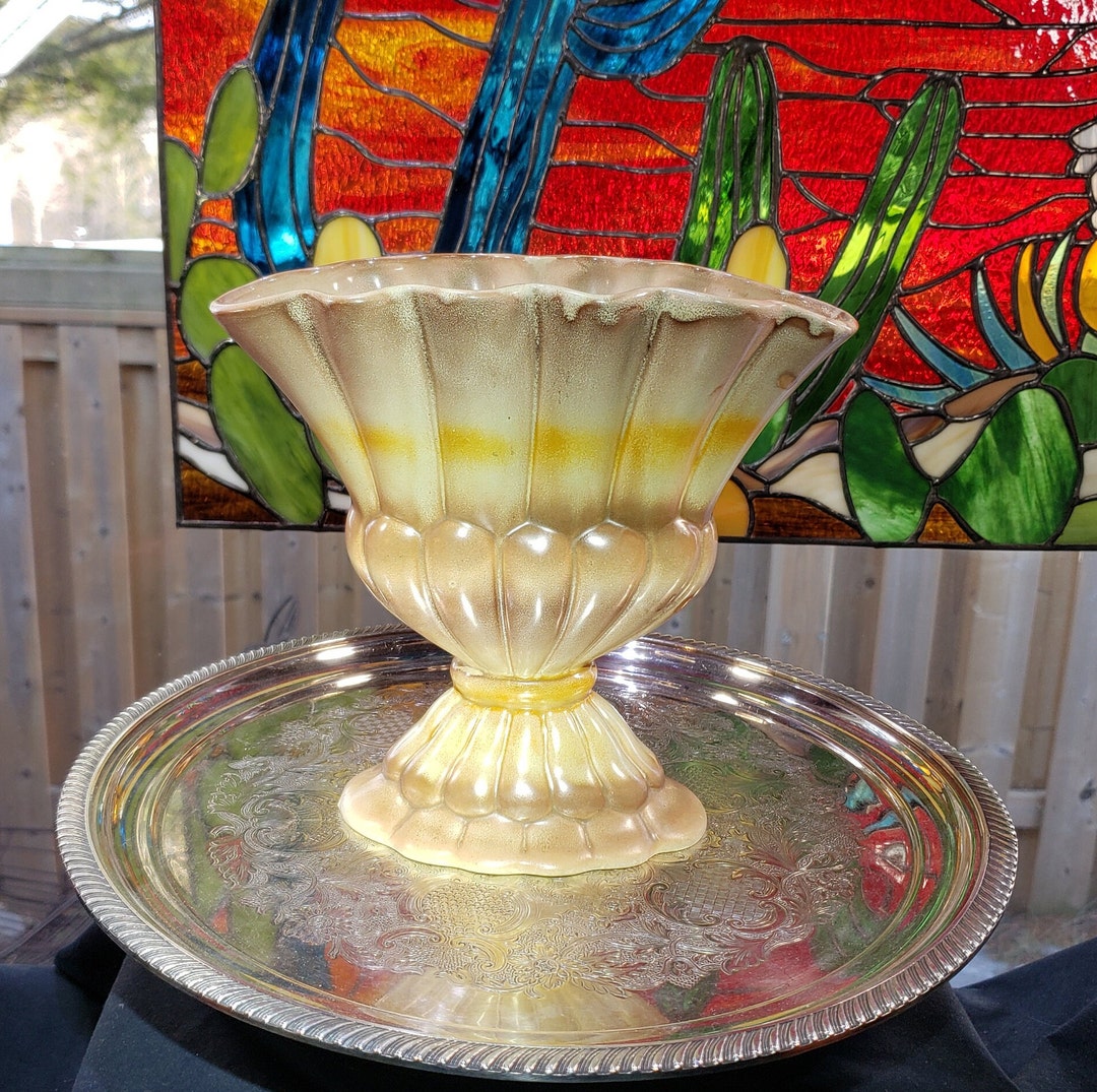 Vintage English Art Deco Fan Shape Vase Retro Decor, English Vase