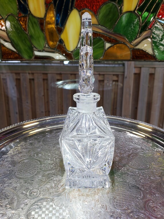 Large Crystal Perfume Bottle: Rectangular Decante… - image 5