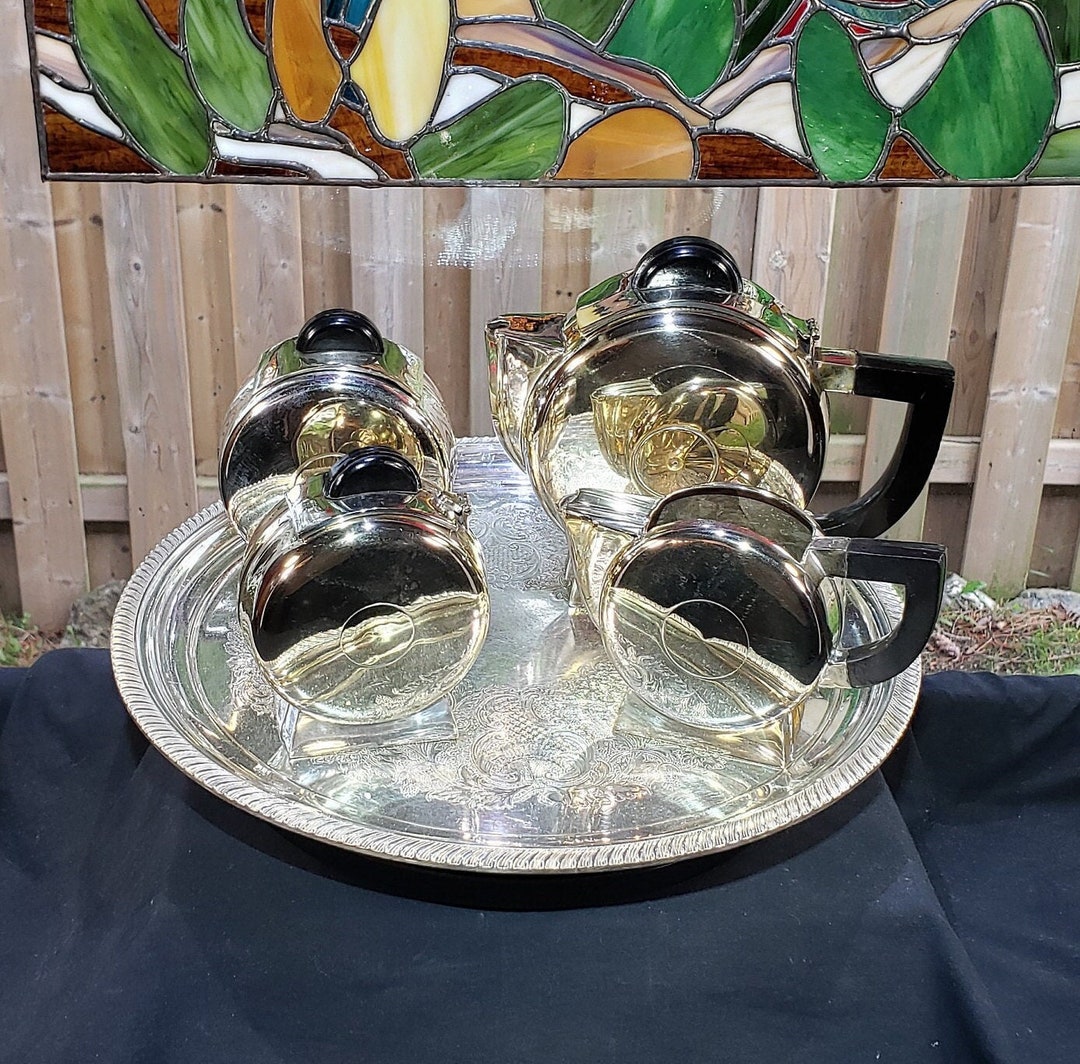 View of Antique Art Deco Tea Set – Christian Fjerdingstad Inspired, 1930s Decor ...
