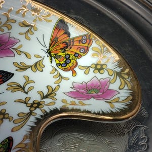 Porcelain Tea Cup and Saucer: Butterfly Motif (Allison LL) image 5