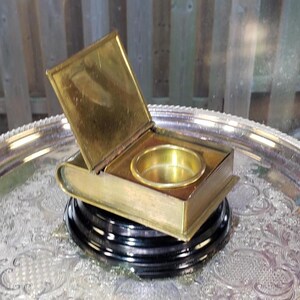 Brass Book Inkwell, Old-Fashioned Style (Desk Accent)