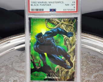 1992 Marvel Black Panther Card - Glossy Jungle Art, PSA 8 Graded