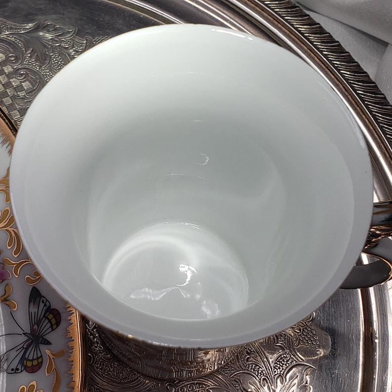 Porcelain Tea Cup and Saucer: Butterfly Motif (Allison LL) image 8
