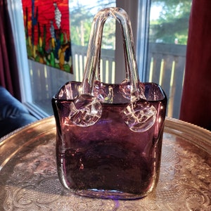 Murano Style - Purple Glass Handbag - Great Design