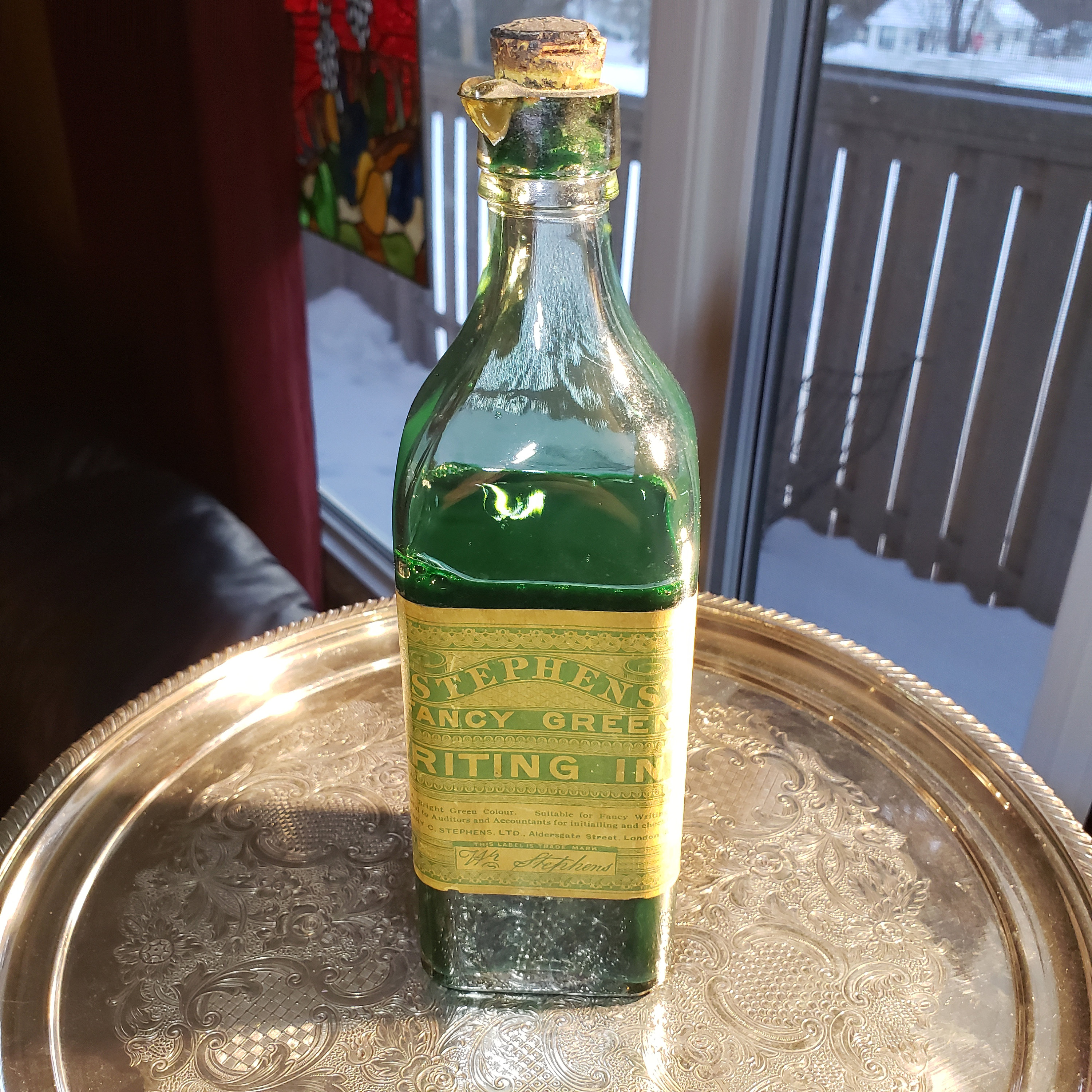 Stephens Fancy Green Writing Ink London Rare Bottle With Etsy