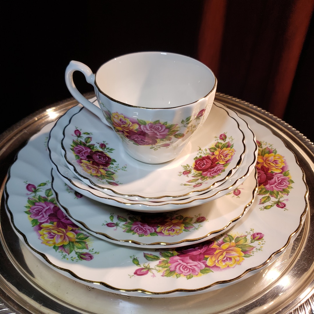 Vintage Rose Garden Ironstone Ware by Myott, Room Decor, Vintage Decor ...