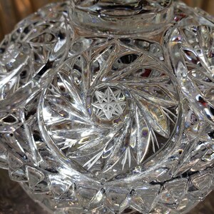 Lead Crystal Candy Bowl: Pinwheel Pattern, Footed Glass image 6