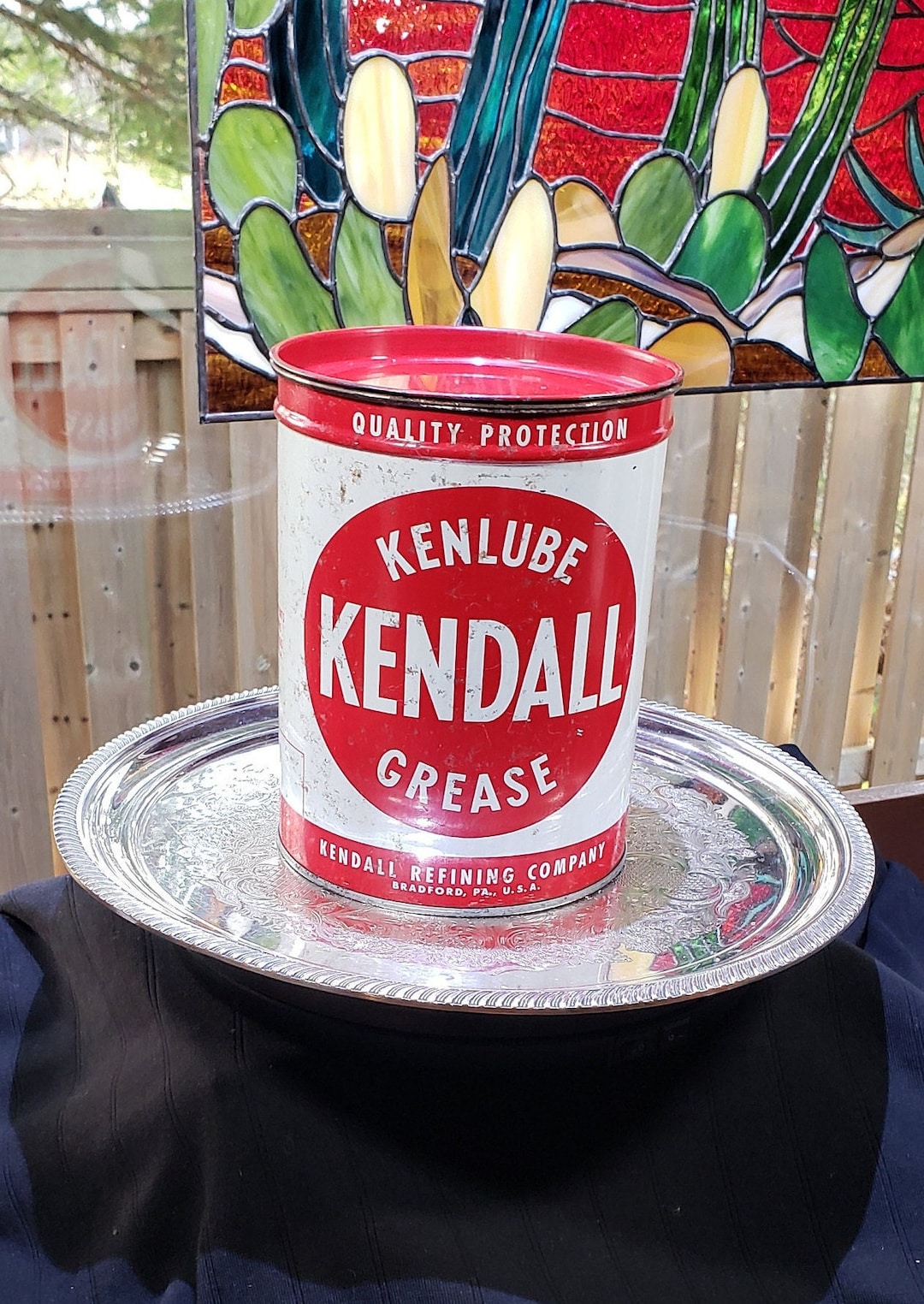Vintage Kendall Refining Co. Kenlube Grease Can 5 Lb Vintage Can