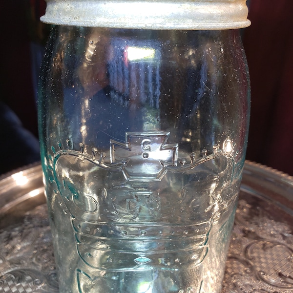 Rare Crown Mason Jar Etsy