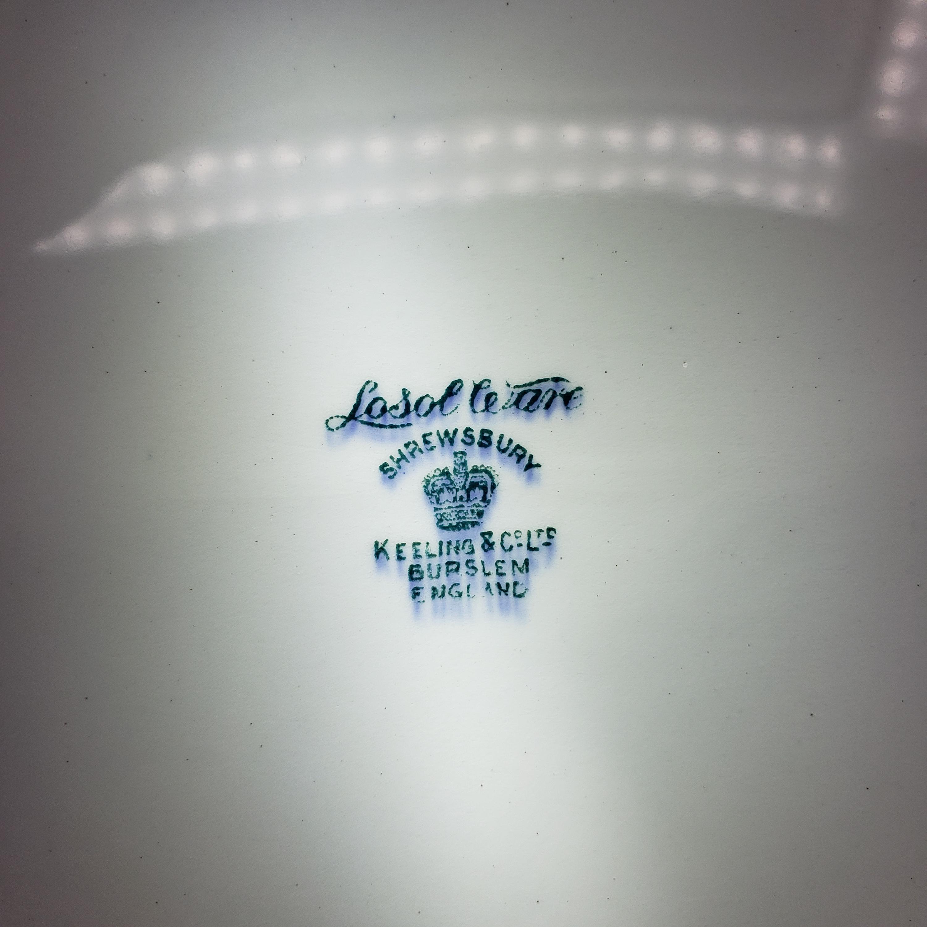 Vintage Keeling & Co Losol Ware Platter: Teal Shrewsbury