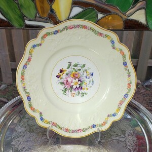 Old Marlow Salad Plates - Floral Ironstone Set of 8