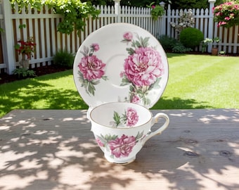 Royal Standard Demitasse Teacup & Saucer (Purple Floral)