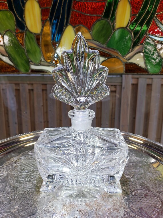 Large Crystal Perfume Bottle: Rectangular Decante… - image 2