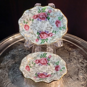 James Kent Rambler Rose Tea Bag Rest: Vintage English Decor