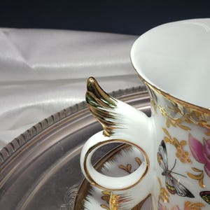 Porcelain Tea Cup and Saucer: Butterfly Motif (Allison LL) image 3