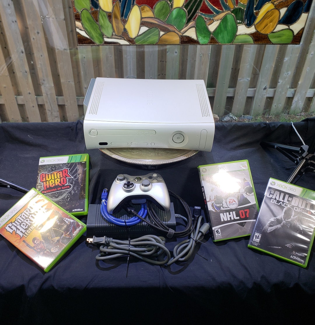 Xbox 360 Video Game Console - One Controller, 4 Games Plus Cat 5