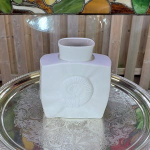 Vintage Hutschenreuther Nautilus Vase: 1960s German Bisque Porcelain