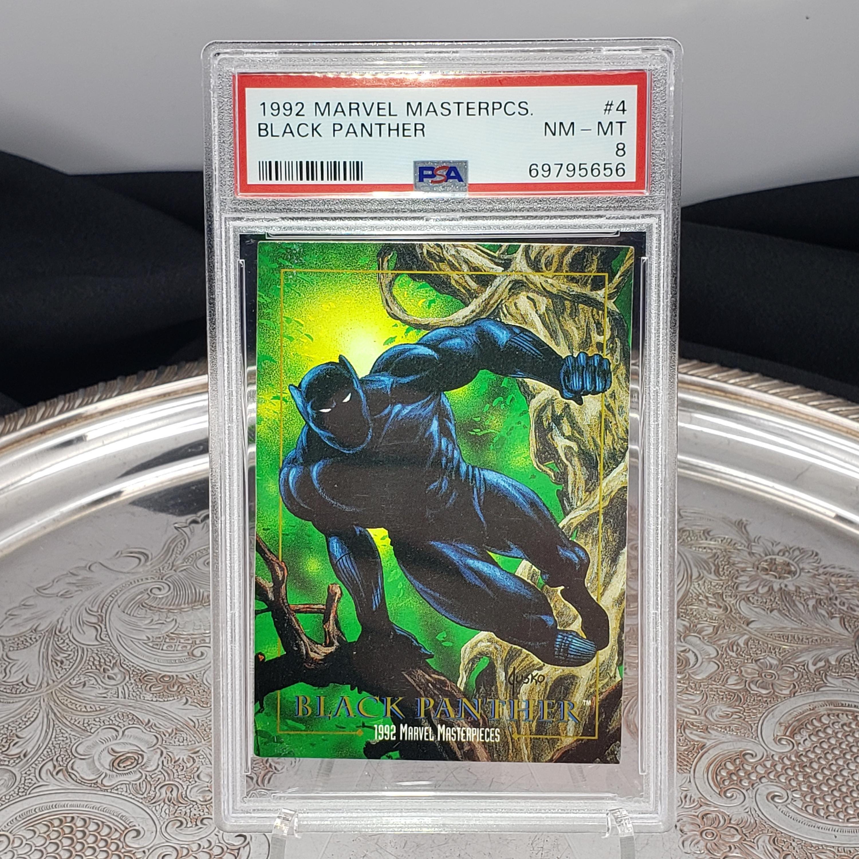 1992 Marvel Black Panther Card - Glossy Jungle Art, PSA 8 Graded