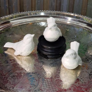 Vintage Goebel White Bisque Birds - Set Of 3 - West German Figurines, Porcelain Birds, Unique Gift, Free Shipping