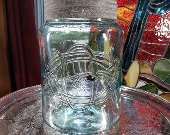 Diamond Glass Company Half Gallon Monogramed Fruit Jar, Mason Jar - Canadian Jar
