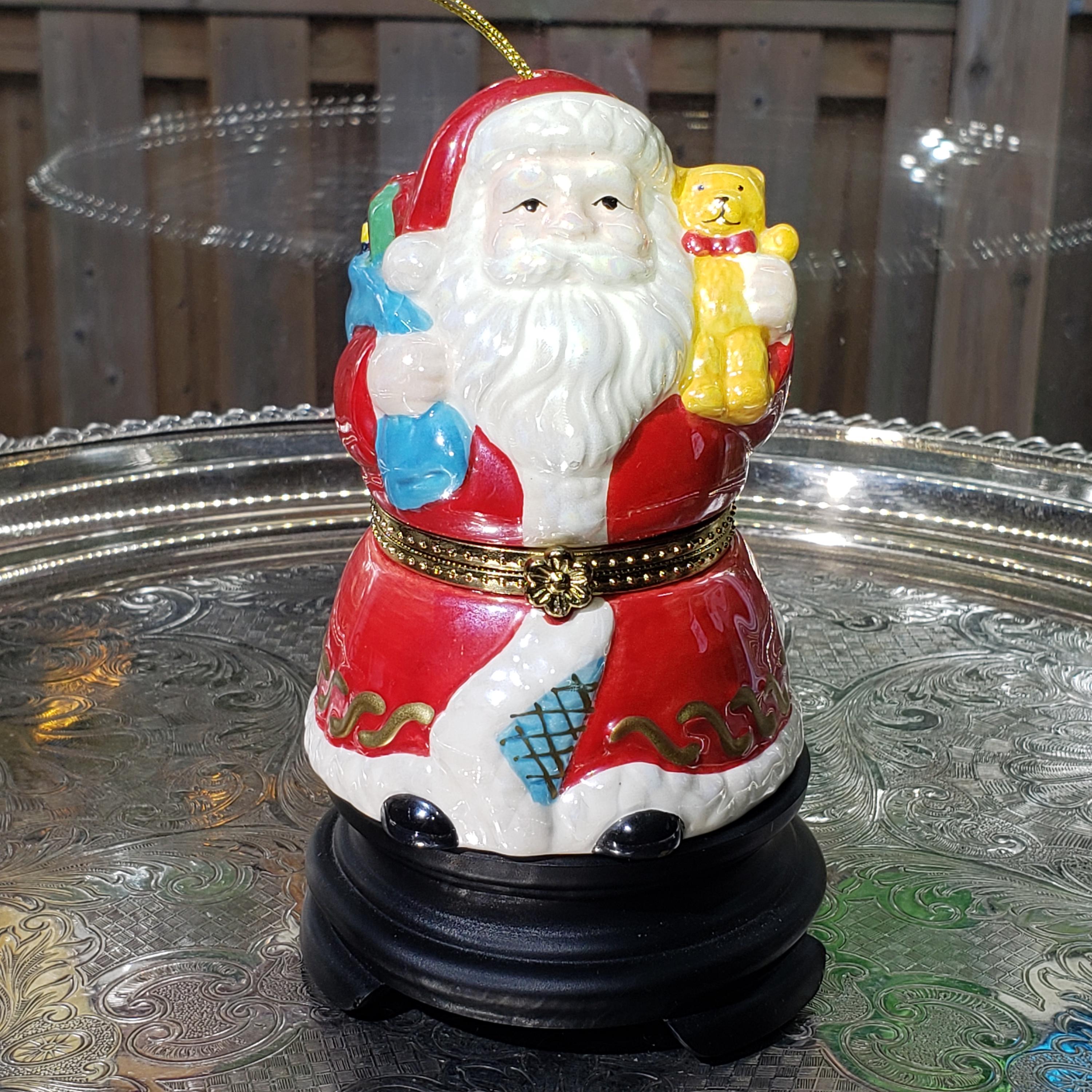 Vintage Mr. Christmas Wind-up Santa Ornament: Porcelain Train