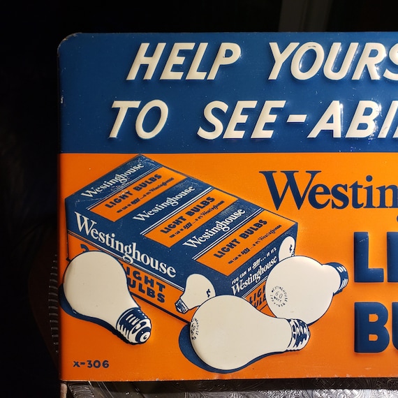 Vintage Rare Westinghouse Light Bulb Rack Topper Sign - Etsy