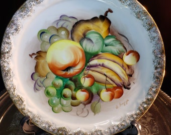 Hand Painted Fruit Still Life Art by T Shibuta, Vintage Japanese