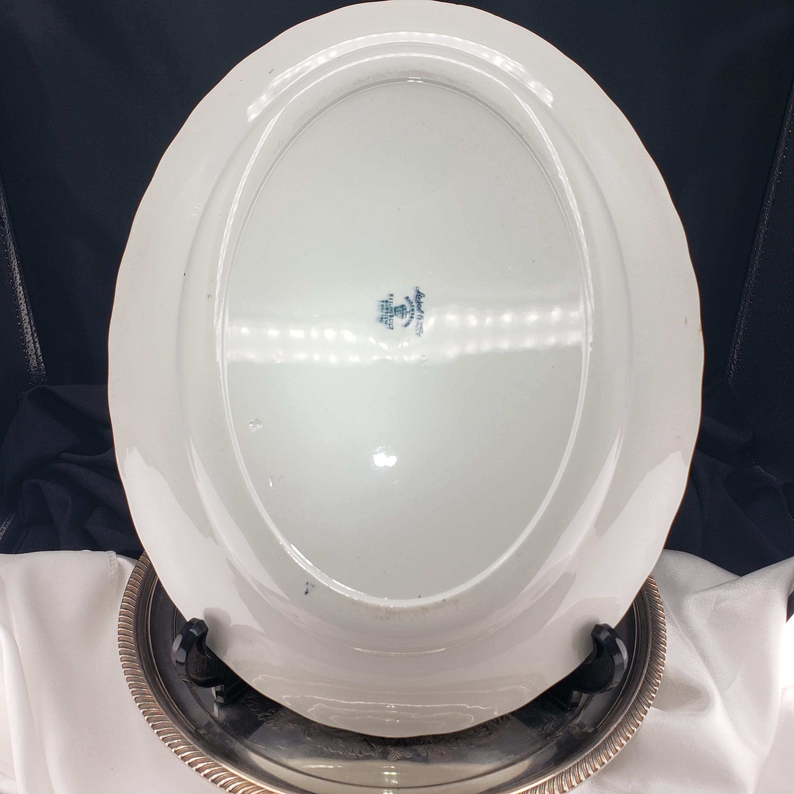 Vintage Keeling & Co Losol Ware Platter: Teal Shrewsbury