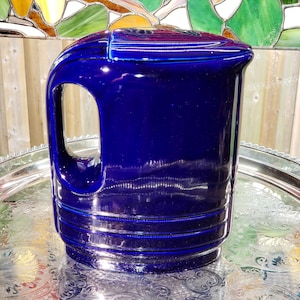 Stunning Cobalt Blue Pitcher - Hercules Shape - Westinghouse / Hall Pottery- 1940 -41 Issue, Gift For Her, Art Deco Pitcher, Free Shipping