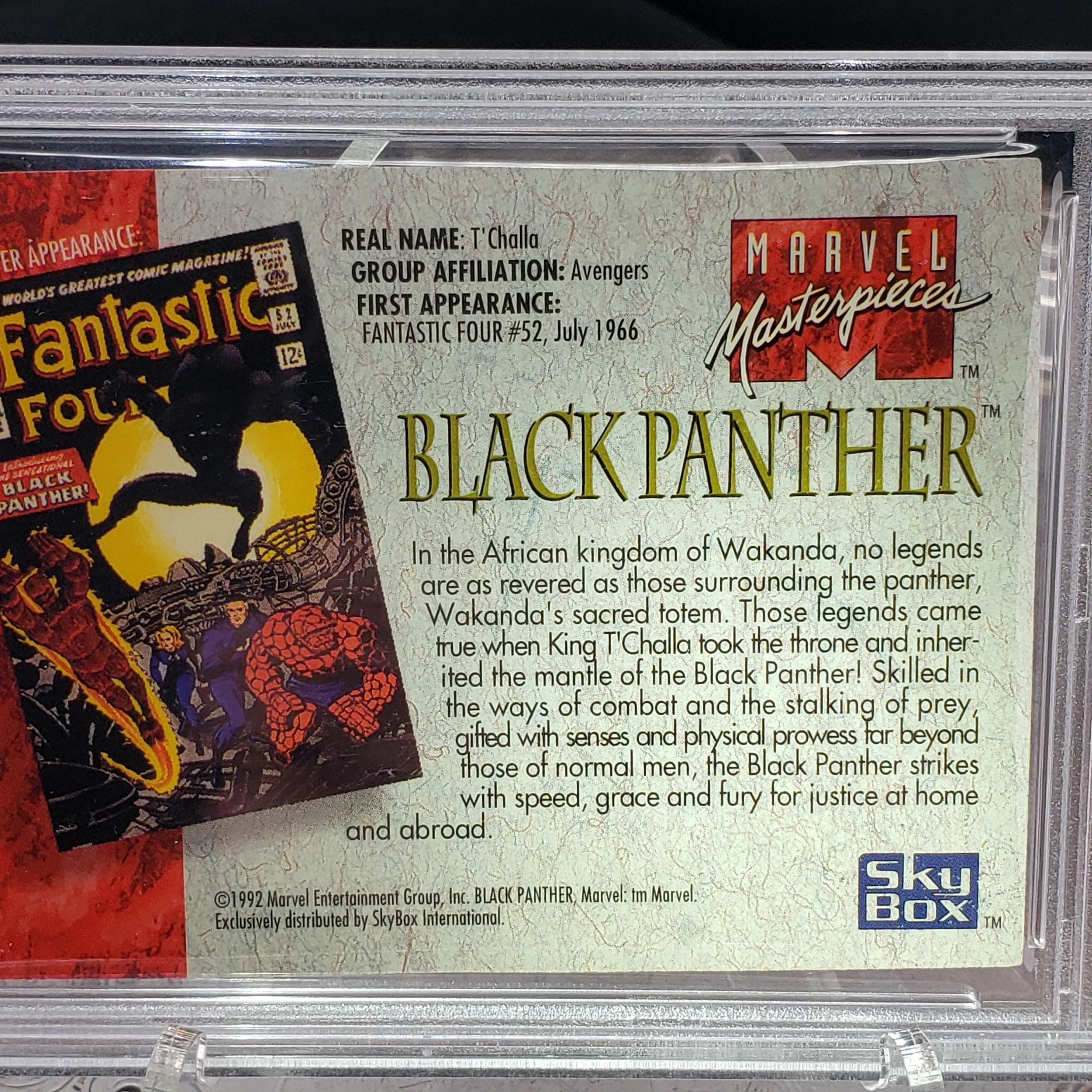 1992 Marvel Black Panther Card - Glossy Jungle Art, PSA 8 Graded