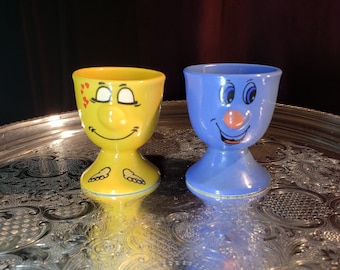 Face Gryphonware  Egg Cups, Retro Kitchenware - Funny Faces For The Kids                  >>> FREE SHIPPING <<<