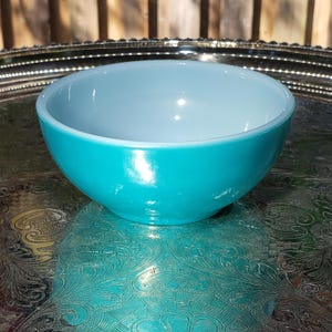 Vintage 1951 -1960 Turquoise Blue Oven Fire King Glass Mixing Bowl #9, Vintage Kitchen Decor, Gift For Her, Gift For Grandma, Free Shipping