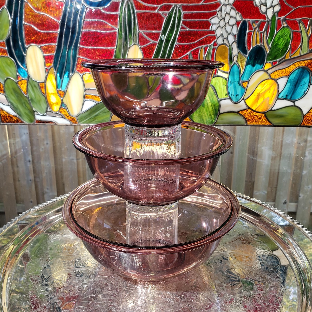 Vintage Pyrex Amethyst Glass Mixing Bowls: Nesting Set of 3, Made in USA - Etsy