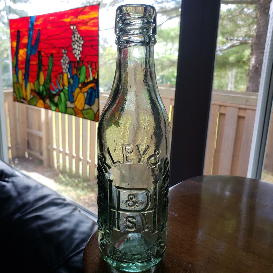 Antique R . Hurley & Sons Newport Green Bottle Antique Etsy