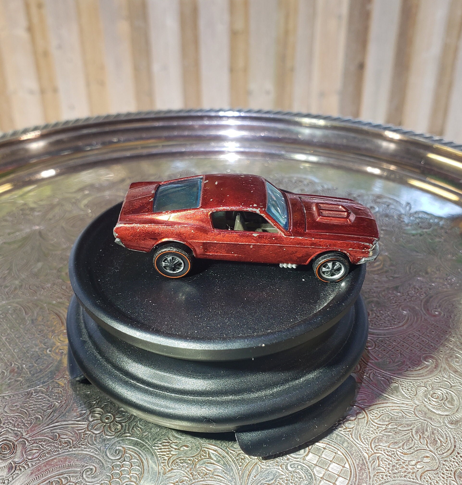 Vintage Mattel Hot Wheels Red Custom Mustang With Dark